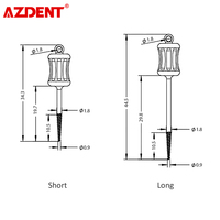 Dental Broken Root Drill rest Extractor Apical odłamki korzeni wiertarka medyczna stal nierdzewna krótka 34.3mm długa 44.5mm 4